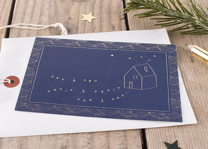Carte de vœux 2015 de l'Atelier Rosemood - Bleu et Or