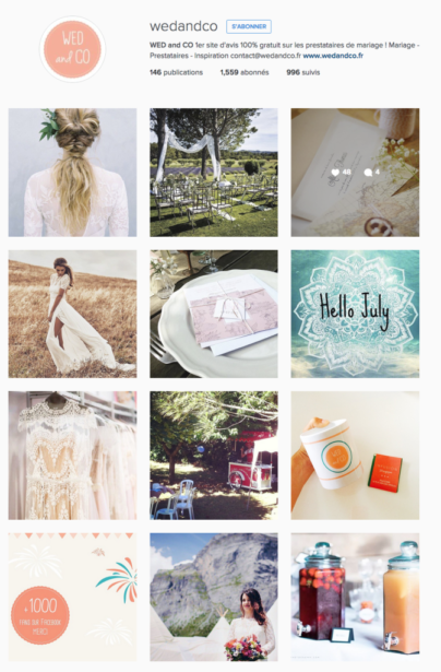 Page instagram Wed & Co