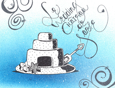 sandrine et son collègue mystère dessinent un wedding sand cake